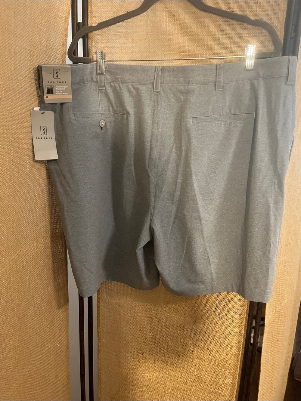 PGA Tour Men's Gray Flat-Front Performance Shorts - Picture 4 of 4